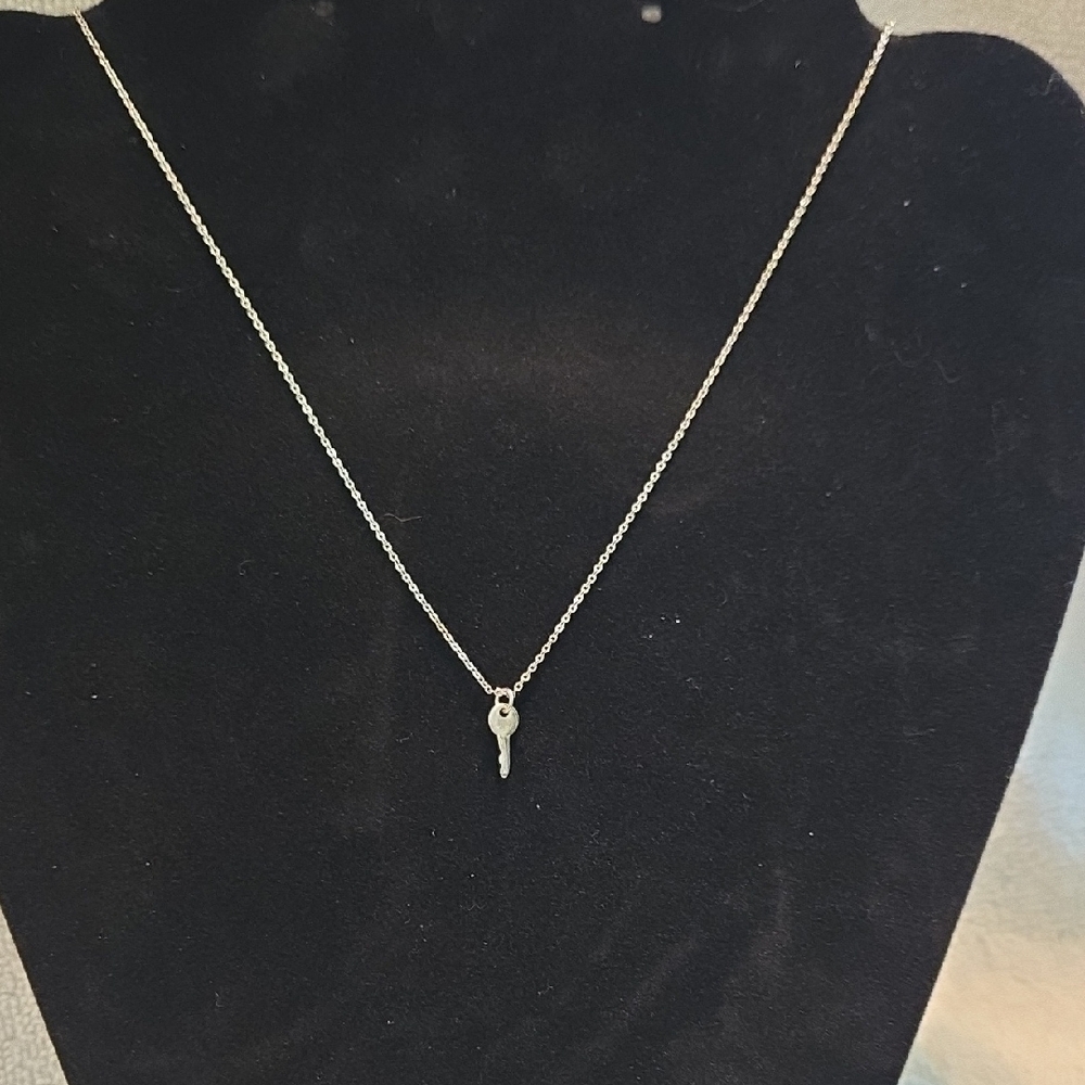 17" Elegant Silver The Giving Key Pendant Necklace